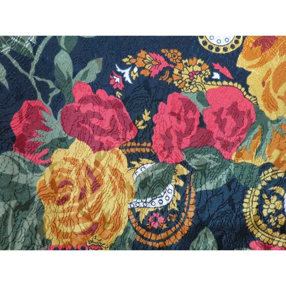 Vintage Eva Laurel New York Size 10 Floral Long Sleeve Pleated Blouse Red Orange - Picture 3 of 8